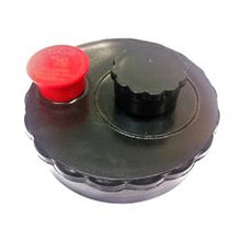 Load image into Gallery viewer, Portable Waste Holding Tank Cap Barker Mfg. 11057 3&quot; Diameter Dump Cap With 3/4&quot; Vent Cap And 3/4&quot; Garden Hose Connection Cap, Fits Barker 5 Gallon Portable Waste Holding Tanks or Fits Tanks Manufacturer Prior To June 1991, Screw-On, Black - Young Farts RV Parts