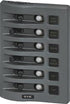 Power Distribution Box Blue Sea 4376 - BSS WeatherDeck ®; CLB Circuit Breakers Panel; 15 Amps At 12 Volts DC/ 9 Amps At 24 Volts DC; CLB Circuit Breakers; 6 Positions; Gray; Reinforced Polycarbonate; 4 - 1/4" x 6" x 3 - 1/2" - Young Farts RV Parts