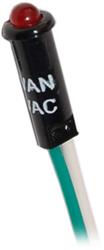 Power Indicator Light Blue Sea 8066-BSS For Circuit Breaker Panel; 11/64" Mounting Hole Diameter; 2.7 Milliamps At 120 Volts AC; 26 Gauge Wire; Red Light - Young Farts RV Parts
