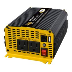 Power Inverter Go Power 80175 Modified Sine Wave Inverter; 600 Watts Output/ 860 Watts Surge; 80 To 90 Percent Efficiency; Two Outlets; Over Load/ Over Thermal Protection/ Cooling Fan; 3.4" x 2" x 9" ; Cables Included - Young Farts RV Parts