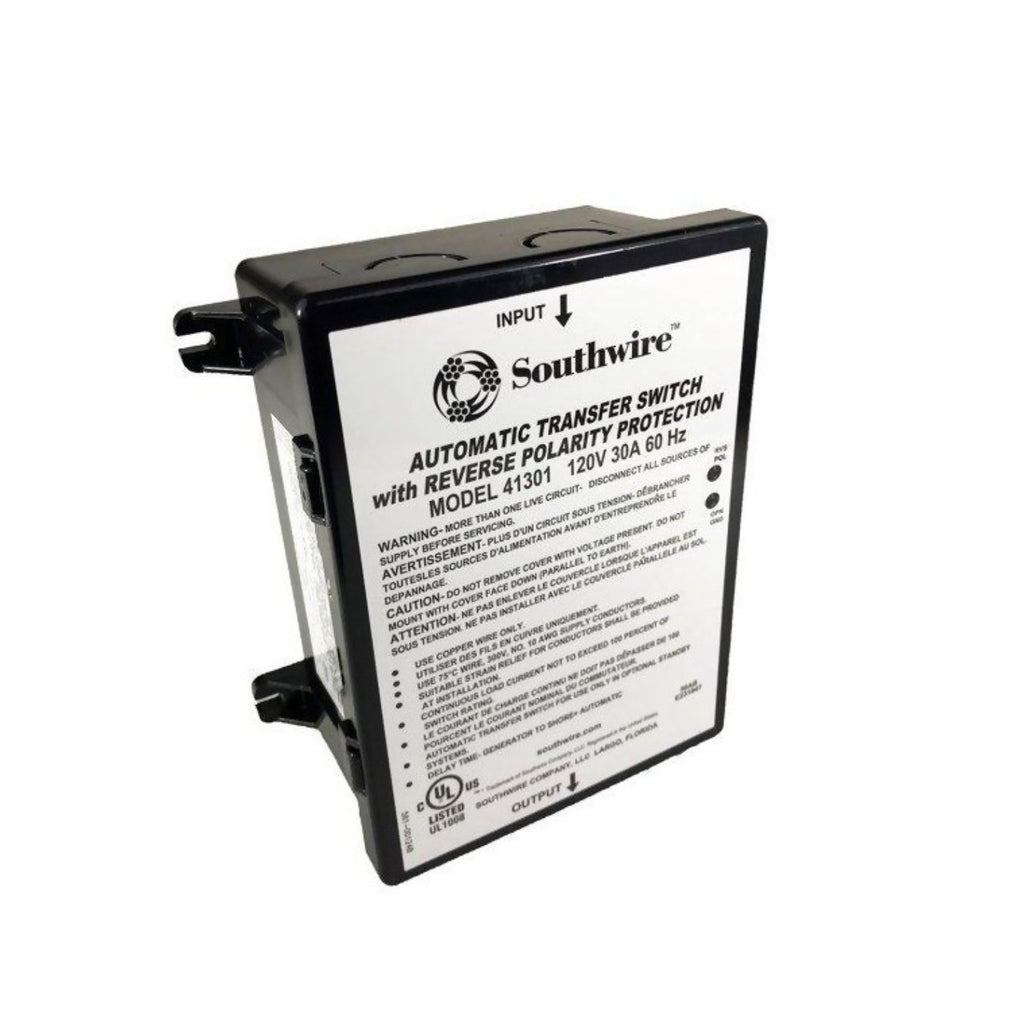 Power Transfer Switch SouthWire Corp. 41301 Transfer Power Between Shore And RV Generator; Automatic; 120 Volt; 30 Amp; Screw Terminal - Young Farts RV Parts