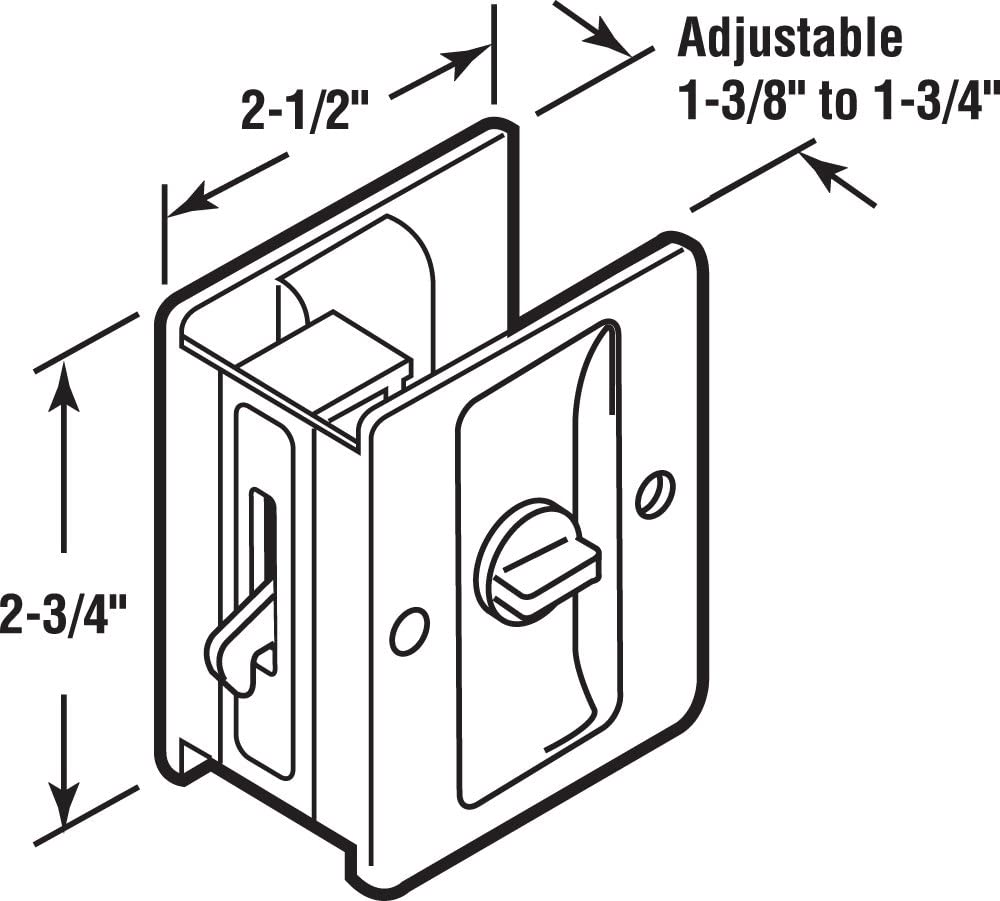 Prime-Line Products N 7161 Pocket Door Privacy Lock with Pull, Satin Chrome - Young Farts RV Parts