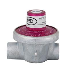 Propane Regulator Marshall Excelsior MEGR-130-30A Excela-Flo; 1/4" Inverted Flare x 3/8" Male Flare; 30 PSI; Single Stage; 1200000 BTU; Without Hose; Approved For High Pressure RV Applications; Red Anodized; Zinc Die Casted; Fixed PSI Type - Young Farts RV Parts