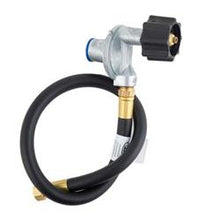 Load image into Gallery viewer, Propane Regulator Marshall Excelsior MEGR-152-24P Excela-Flo; Black QCC Type 1 Inlet x 3/8&quot; FNPT Outlet; Single Stage; 140000 BTU; With 24&quot; Hose And 3/8&quot; Female Flare Swivel; Not Approved For RV Use; Wet Coated; Green; Die Cast Aluminum; Retail Packaging - Young Farts RV Parts
