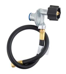 Propane Regulator Marshall Excelsior MEGR-152-24P Excela-Flo; Black QCC Type 1 Inlet x 3/8" FNPT Outlet; Single Stage; 140000 BTU; With 24" Hose And 3/8" Female Flare Swivel; Not Approved For RV Use; Wet Coated; Green; Die Cast Aluminum; Retail Packaging - Young Farts RV Parts