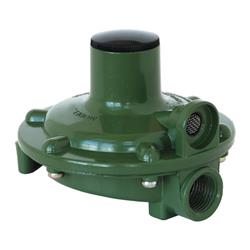 Propane Regulator Marshall Excelsior MEGR-230P Excela-Flo; 1/4" FNPT Inlet x 3/8" FNPT Outlet With 90 Degree Vent; Single Stage; 140000 BTU; Without Hose; Not Approved For RV Use; Wet Coated; Green; Die Cast Aluminum; With Plastic Clamshell Package - Young Farts RV Parts