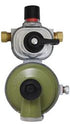 Propane Regulator Marshall Excelsior MEGR - 253H Excela - Flo; 1/4" Female Inverter Flare x 3/8" FNPT; Two Stage; 350000 BTU I Stage/ 200000 BTU II 2 Stage; Without Hose; Zinc Powder Coated; Zinc Die Casted; Internal Relief Spring Loaded Diaphragm Type - Young Farts RV Parts