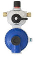 Propane Regulator Marshall Excelsior MEGR-253LP Excela-Flo; 1/4" Female Inverter Flare x 3/8" FNPT; Two Stage; 175000 BTU Stage I/ 100000 BTU Stage II; Without Hose; Zinc Die Casted; Internal Relief Spring Loaded Diaphragm Type; Low Capacity; Packaged - Young Farts RV Parts