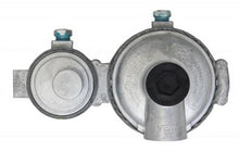 Load image into Gallery viewer, Propane Regulator Marshall Excelsior MEGR-298 Excela-Flo; 1/4&quot; FNPT Inlet x 3/8&quot; FNPT Outlet With 90 Degree Vent; Two Stage; 175000 BTU; Without Hose; Zinc Powder Coated; Zinc Die Casted; With POL Connector - Young Farts RV Parts
