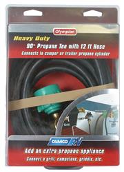 Propane Supply Splitter Camco 59143 Allows Connection of Additional Appliances; Type I ACME Nut x Female Prest-O-Lite (POL) and Male ACME Thread x 1