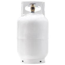 Load image into Gallery viewer, Propane Tank Flame King YSN10LB 10 Pounds Capacity; 16.8&quot; x 9.1&quot; Diameter; 6.5&quot; Collar Diameter; X-Ray And Hydrostatic Tested; Vacuum Purged; Powder Coated; White; With OPD (Overfill Prevention Device) Valve - Young Farts RV Parts