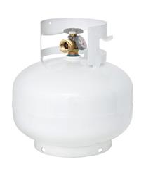 Propane Tank Flame King YSN11SQT 11 Pound Capacity; Powder Coated; Squatty Steel; X-Ray, Hydrostatic Tested; DOT Approved; With Type 1 OPD ValveNever run out of propane - Young Farts RV Parts