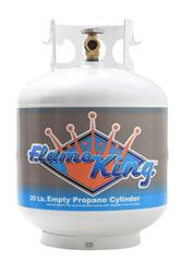 Propane Tank Flame King YSN201 DOT Portable Tank; 20 Pounds Capacity; 17.8" x 12.3" Diameter; 6.5" Collar Diameter; X-Ray And Hydrostatic Tested; Vacuum Purged; Powder Coated; White; With OPD (Overfill Prevention Device) Valve - Young Farts RV Parts