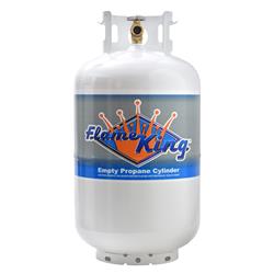 Propane Tank Flame King YSN301 DOT And TC Portable Tank; 30 Pounds Capacity; 23.7" x 12.3" Diameter; 6.5" Collar Diameter; X-Ray And Hydrostatic Tested; Pre-Purged Vacuum; Powder Coated; White; Steel Welded Construction; With OPD (Overfill Prevention Devi - Young Farts RV Parts