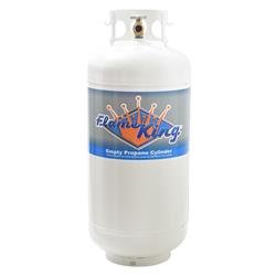 Propane Tank Flame King YSN401 DOT Portable Tank; 40 Pounds Capacity; 29.3" x 12.3" Diameter; 6.5" Collar Diameter; X-Ray And Hydrostatic Tested; Vacuum Purged; Powder Coated; White; With OPD (Overfill Prevention Device) Valve - Young Farts RV Parts