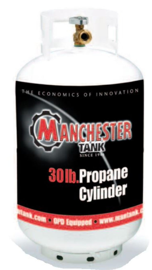 Propane Tank Manchester Tank 1160TCTH.5 DOT Tank; 30 Pound Capacity; Vertical Position - Young Farts RV Parts