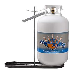 Propane Tank Rack Flame King KT30MNT With Hold Down Clamp; Holds Two 30 Pound Gas Bottle; Bolts To Trailer Tongue; Powder Coated; Steel - Young Farts RV Parts