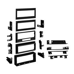 Radio Mounting Kit Metra Electronics 99-4544 TurboKits; For Quick Conversion From 2-Shaft To Single-DIN Aftermarket Vehicle Radio Installation With Equalizer Option On Models With J-2000 Panel-Style OEM Radio Head Unit Provisions; Painted; Black; ABS Plas - Young Farts RV Parts