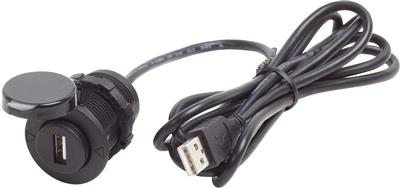 Receptacle Blue Sea 1044-BSS Outdoor/ Indoor Use; Non Ground Fault Interrupter; Single Receptacle; Black - Young Farts RV Parts