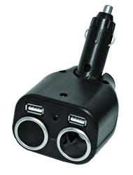 Receptacle Prime Products 08-5048 Indoor Use Only; 12 Volt DC Power; Non Ground Fault Interrupter; Two 12 Volt And 2 USB Ports; Black - Young Farts RV Parts