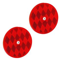 Reflector Bargman 74-68-010 Red Lens; 3-3/16" Round - Young Farts RV Parts