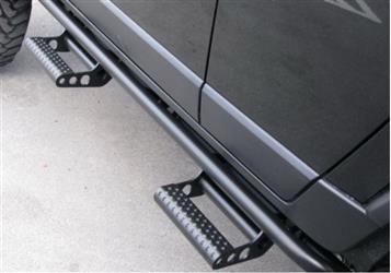 Rocker Panel Guard N-Fab F214BRKRS4 RKR Series, Round Tube, Black Textured Powder Coat, Steel - Young Farts RV Parts