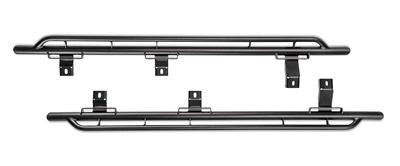 Rocker Panel Guard Warn 108005 Rock Sliders, Round Tube, Powder Coated, Black - Young Farts RV Parts