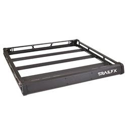 Roof Rack TrailFX JRB001T TrailFX Roof Mount Basket Rack; Direct Mount To Factory Hard Top; 49.8" x 53"; 150 Pound Capacity; Textured Black; Aluminum - Young Farts RV Parts