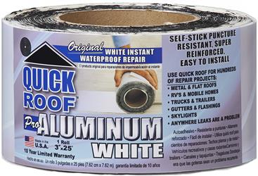 Roof Repair Tape 3" x 25 Foot Roll; White CoFair Product WQR325 Quick Roof ™; Use To Repair Leaks On Metal And Flat Roofs/ RV And Mobile Homes/ Trucks And Trailers/ Gutters/ Flashings And Skylights; Aluminum Foil Tape; - Young Farts RV Parts