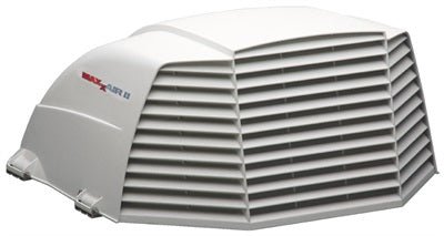 Roof Vent Cover MaxxAir Ventilation Solutions 00-933081 Maxxair II ®, Exterior Mount, Dome Type Ventilation Cover, Vented On Three Sides, For 14" x 14" Vents, 22.08" Length x 18.15" Width, White, Polyethylene - Young Farts RV Parts