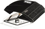 Roof Vent Cover MaxxAir Ventilation Solutions 00-955002 Fan/ Mate ™, Exterior Mount, Dome Type Ventilation Cover, Vented On One Side, Black, Polyethylene