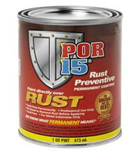 Load image into Gallery viewer, Rust Treatment Por 15 45108 Used To Destroy Old Rust And Prevent New Rust Forming For Automotive/ Industrial/ Marine/ Garage Floors/ Roofs/ HVAC Pipes/ Beams/ Home Appliances; 16 Ounce Can; Brush-Top; Single - Young Farts RV Parts