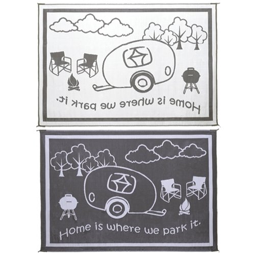 RV HOME MAT 8'X11' BLK/WHITE - Young Farts RV Parts
