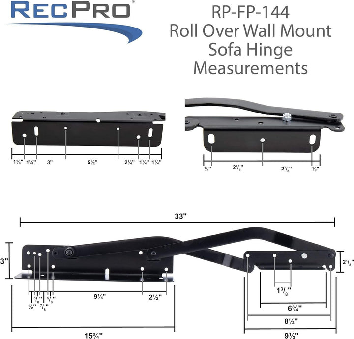 RV Rollover Sofa/Bed Hinge Mechanism- Set - Young Farts RV Parts