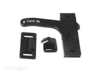 Screen Door Latch RV Designer E287 For RV Designer Amerimax Style Screen Doors; Left Hand Opening; Black - Young Farts RV Parts