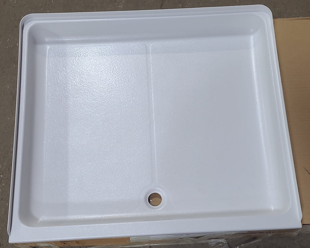 Shower Pan 40" x 36", Duo-Form 364010521 1 , Rectangular, With Threshold, Front Center Drain, White - Young Farts RV Parts