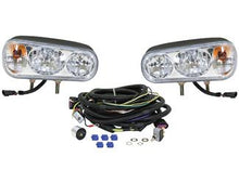 Load image into Gallery viewer, Snow Plow Light Buyers Products 1311100 Auxiliary Headlight, With Turn Signals, 288 Watts, 2 Clear and 1 Amber Halogen Bulbs, Clear Lens - Young Farts RV Parts