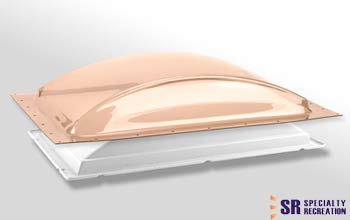 Specialty Recreation Skylight 1-1/2" Bubble Type Dome Rectangular Outer Bronze Inner White - K1422BLP - Young Farts RV Parts