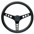 Steering Wheel Grant Products 338 Classic Series., 13 3/4" Diameter, 3 Spoke, Black Leather Grained Vinyl Grip, Chrome Plated Steel Spokes, Without Cruise Control Buttons/Holes, 3 Bolt, With Horn Button - Young Farts RV Parts