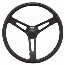 Steering Wheel Grant Products 677 Racing Performance, 16" Diameter, 3 Spoke, Black Foam Cushion Grip, Black Powder Coat Steel Spokes, Without Cruise Control Buttons/Holes, 3 Bolt, With Horn Button - Young Farts RV Parts