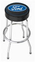 Stool Plasticolor 004751R01 Garage Stools, Round Black Vinyl Seat With Blue Ford Logo, Non-Swivel, 4 Steel Legs - Young Farts RV Parts