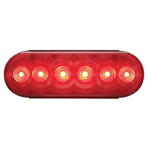 STOP LED LIGHT 6" RED OVAL - Young Farts RV Parts