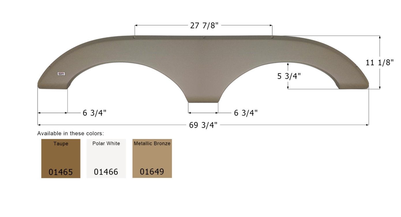 TANDEM FENDER SKIRT #FS710-PW - Young Farts RV Parts