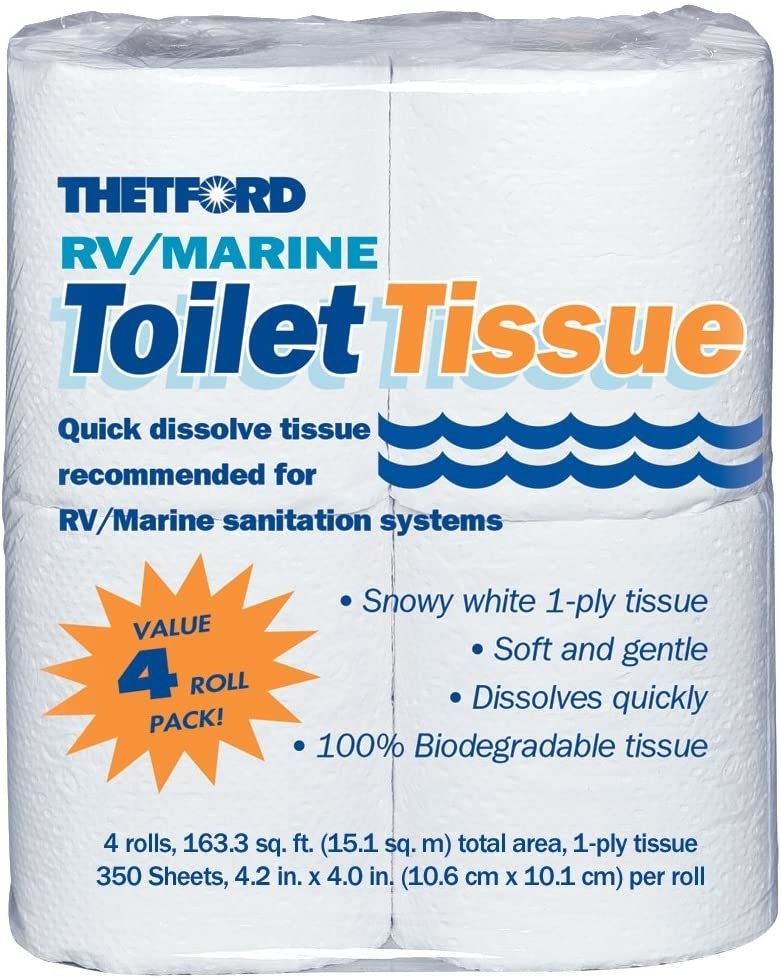 Thetford 20804 - RV/Marine Toilet Tissue, Single Ply (box of 24) - Young Farts RV Parts