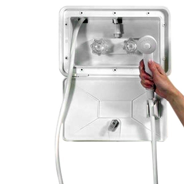 Thetford 94195 - B&B Molders Polar White Exterior Shower with Box - Young Farts RV Parts