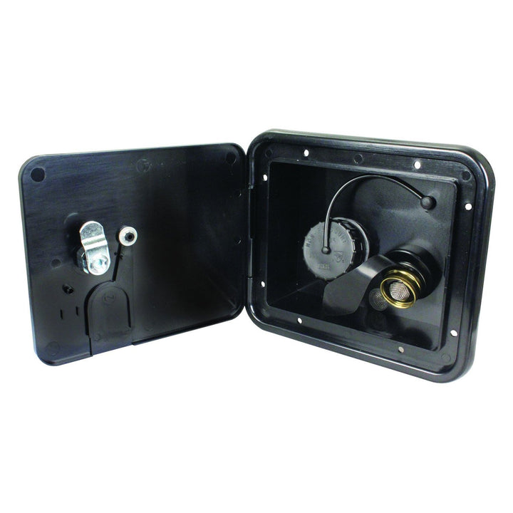 Thetford 94255 - 6-1/2" Black Key Lock City/Gravity Water Hatch - Young Farts RV Parts