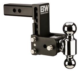 Trailer Hitch Ball Mount B&W Trailer Hitches TS10037B Tow & Stow Model 8, Class IV, Fits 2" Receiver, 10000 Pound Gross Trailer Weight/ 1000 Pound Tongue Weight, 5" Drop/ 5-1/2" Rise, Dual Ball- 2" And 2-5/16" - Young Farts RV Parts
