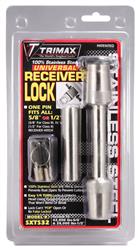 Trailer Hitch Pin Trimax Locks SXTS32 Barbell Type With Key Lock, Converts From 1/2" to 5/8" Diameter With Sleeve, 2-5/8" Length, Use With Class II Thru Class V Hitches - Young Farts RV Parts