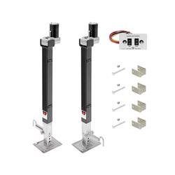 Trailer Landing Gear Reese 500708 OEM Series, Fifth Wheel Landing Gear, 8000 Pound Lift/ Support Capacity, 36" Total Lift X 18" Screw Travel, 8" Length X 6" Width Footplate, 9" Per Minute Lifting Speed - Young Farts RV Parts