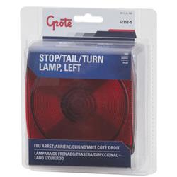 Trailer Light Grote Industries 52312-5 Stop/ Turn/ Tail Light With Side marker Light, Incandescent Bulbs, Square Housing, Red Lens, 4-1/2